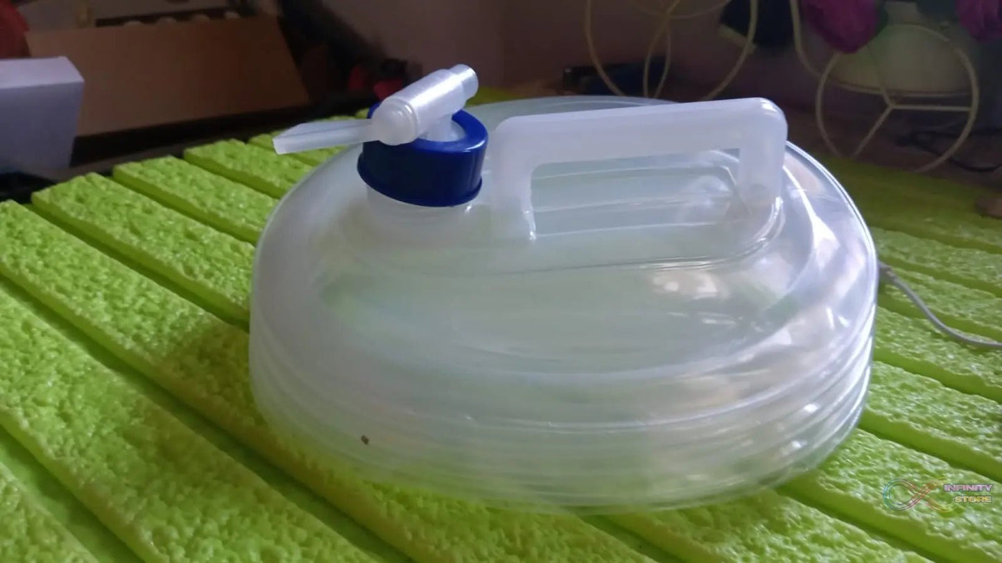 Outdoor Camping Collapsible Portable Water Container with Carry Handle Tap Valve Large Food Grade - infinityexculsivestore.com