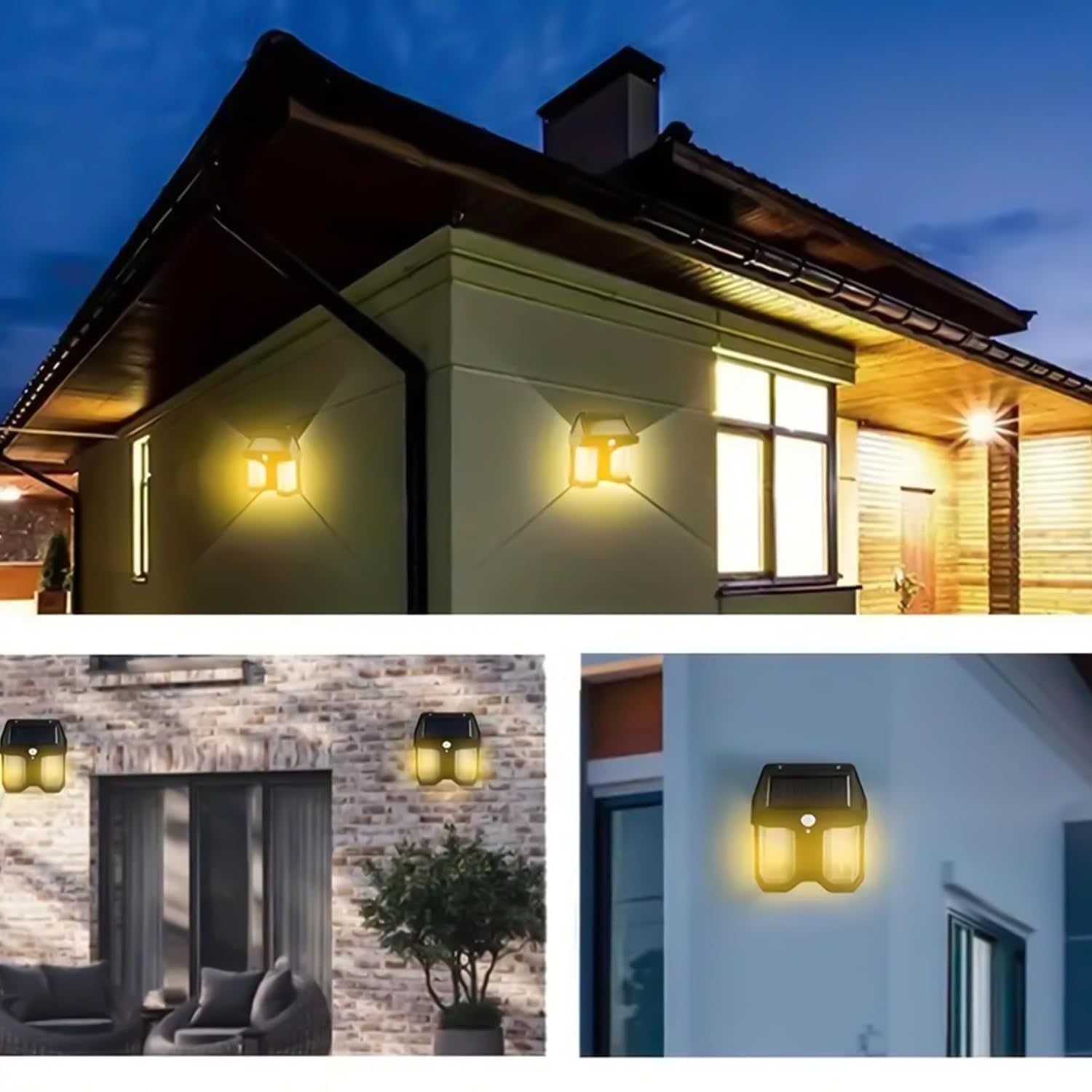 Outdoor Solar Wall Lamp Outdoor Waterproof High Quality Lamp Induction Garden Lamp Garden Villa Night Lamp Double Lamp Light (1 Pc) - infinityexculsivestore.com