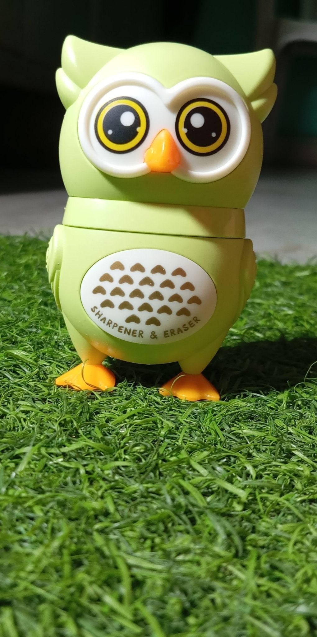 Owl Theme Pencil Sharpner and Eraser 2 in 1 Combo For Kids (Green) - infinityexculsivestore.com