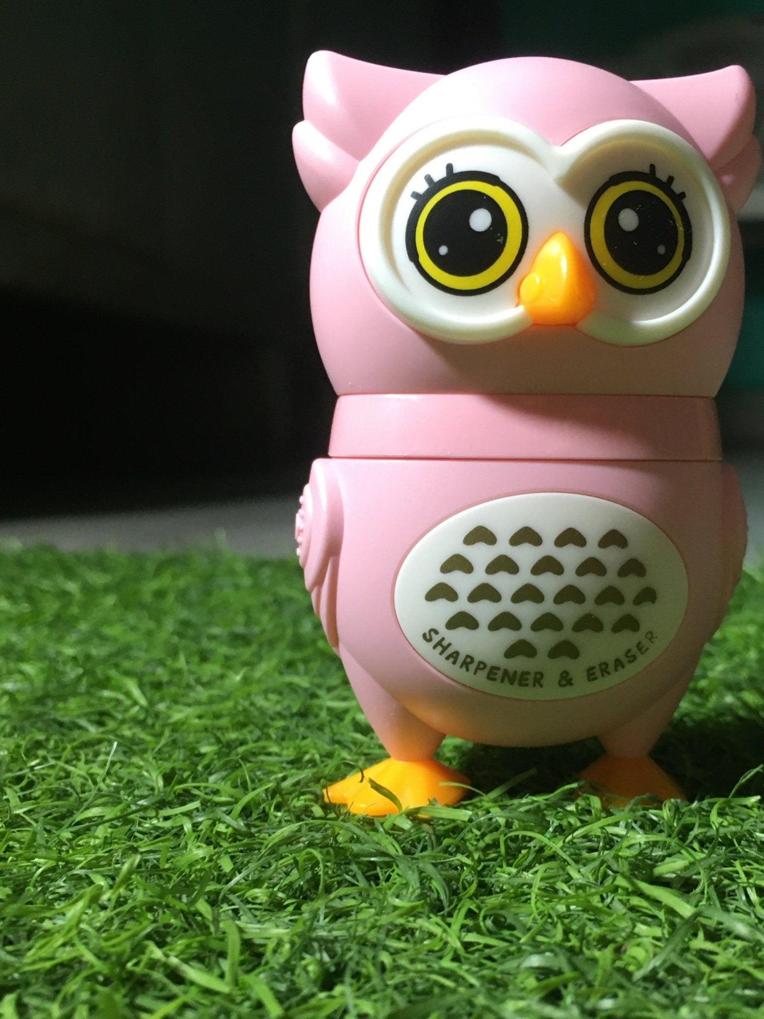 Owl Theme Pencil Sharpner and Eraser 2 in 1 Combo For Kids (Pink) - infinityexculsivestore.com