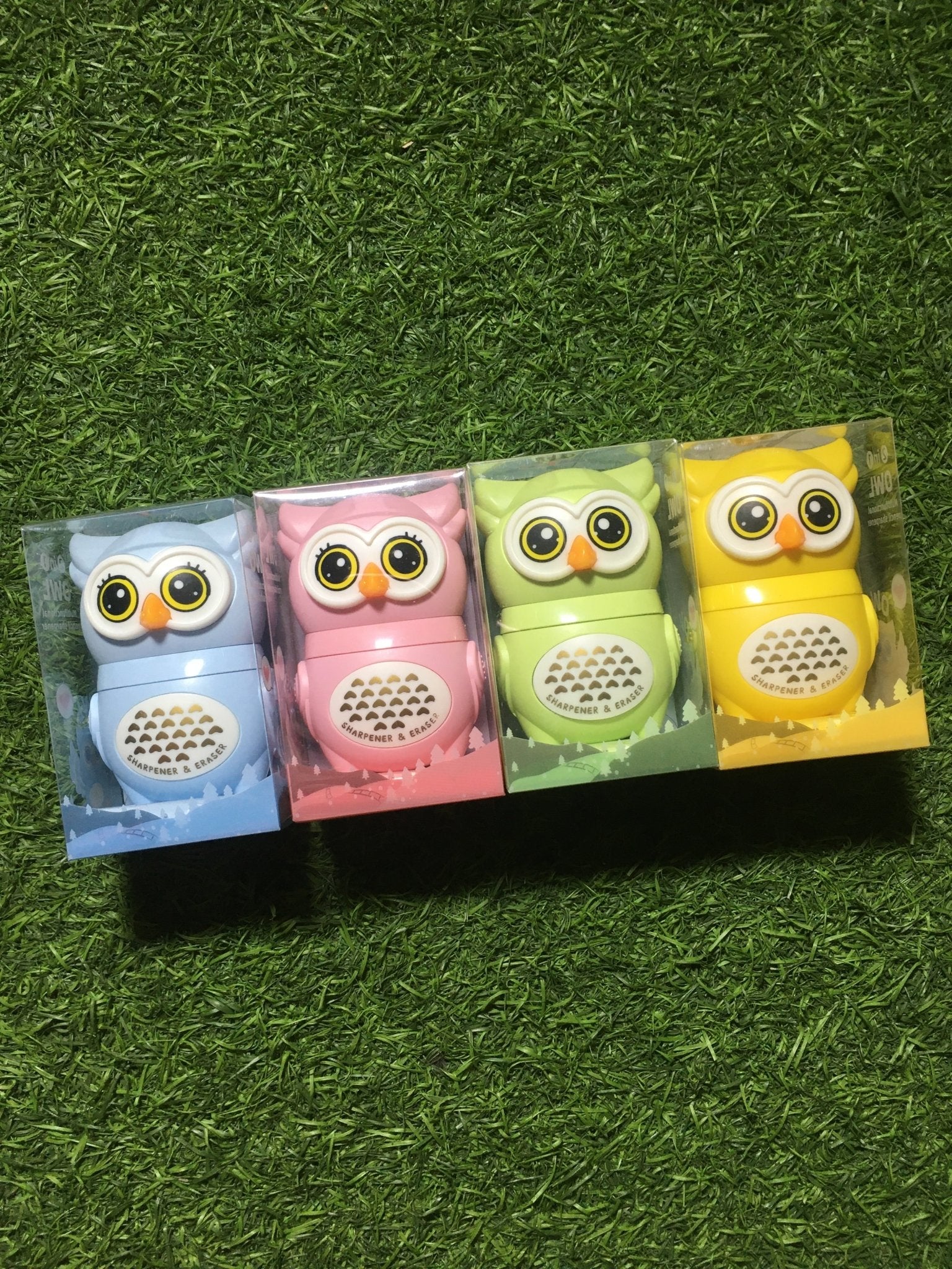 Owl Theme Pencil Sharpner and Eraser 2 in 1 Combo For Kids (Blue) - infinityexculsivestore.com