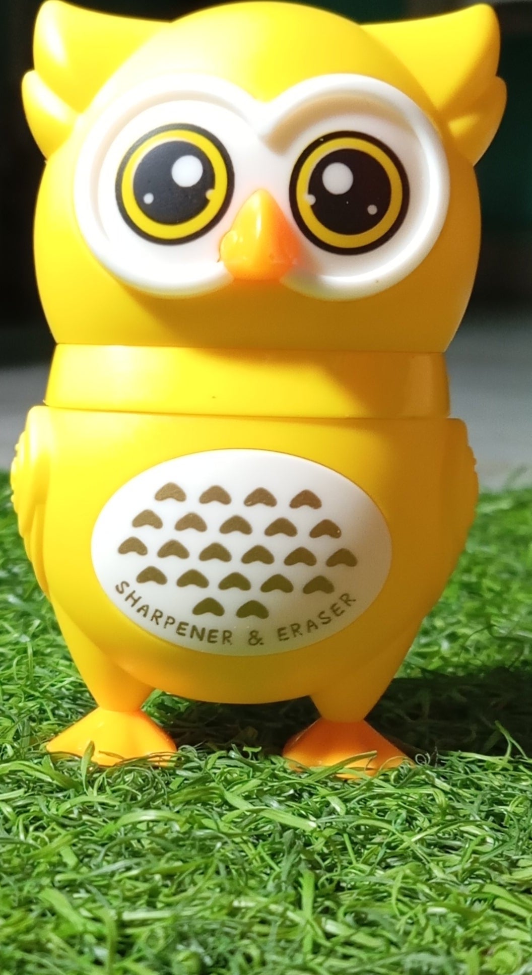 Owl Theme Pencil Sharpner and Eraser 2 in 1 Combo For Kids (Yellow) - infinityexculsivestore.com