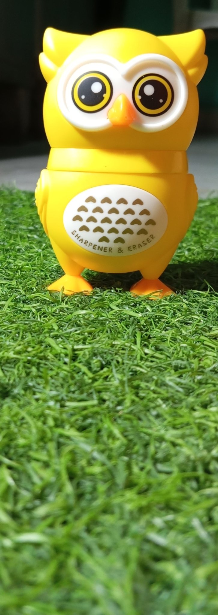 Owl Theme Pencil Sharpner and Eraser 2 in 1 Combo For Kids (Yellow) - infinityexculsivestore.com