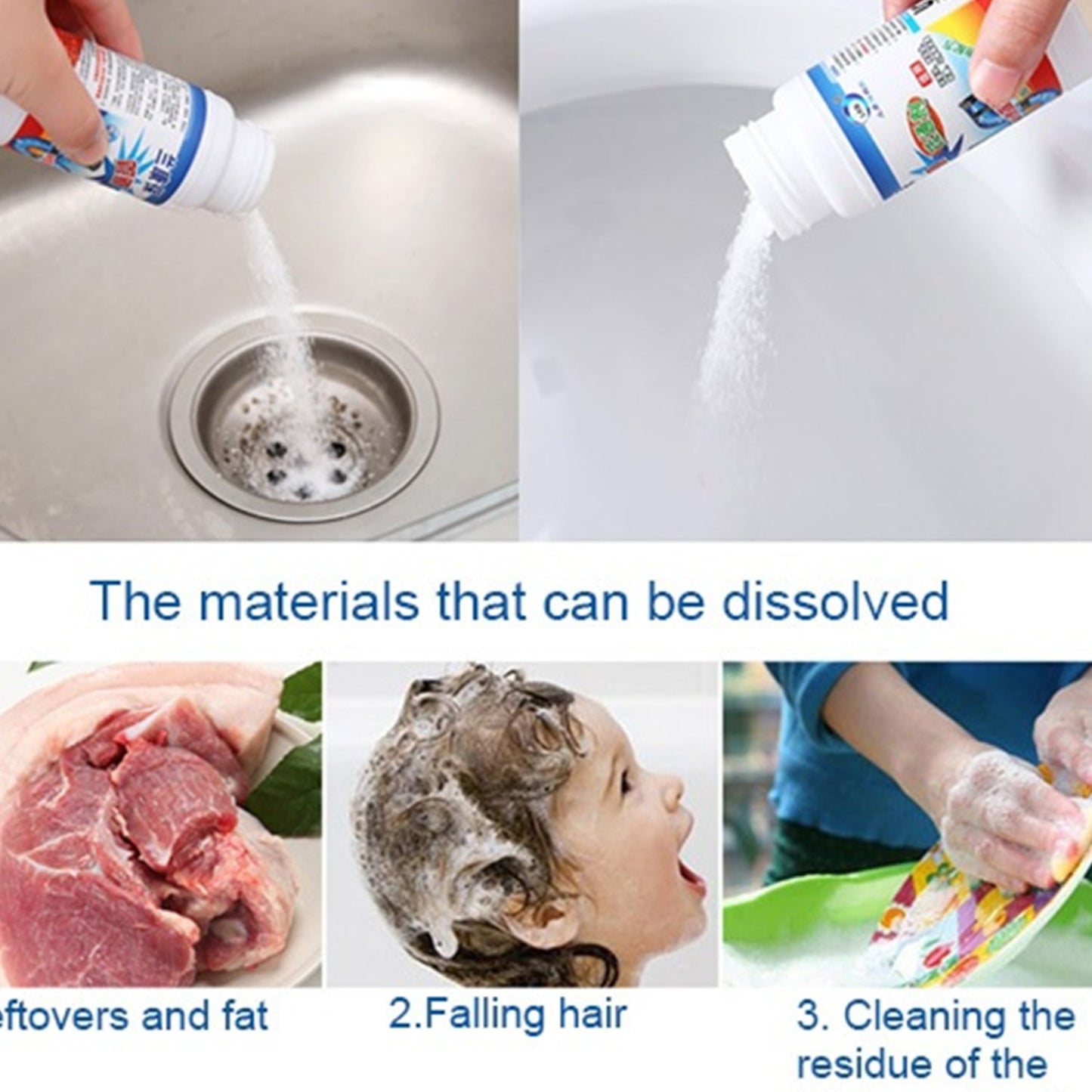POWERFUL SINK AND DRAIN CLEANER, PORTABLE POWDER CLEANING TOOL SUPER CLOG REMOVER CHEMICAL POWDER AGENT - infinityexculsivestore.com