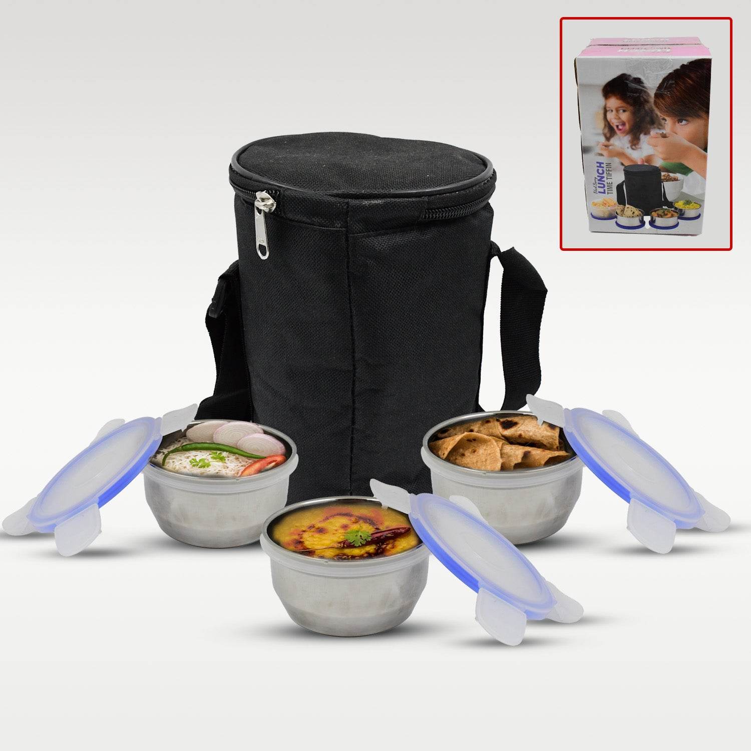 AIRTIGHT & LEAK PROOF STAINLESS STEEL CONTAINER MULTI COMPARTMENT LUNCH BOX CARRY TO ALL TYPE LUNCH IN LUNCH BOX & PREMIUM QUALITY LUNCH BOX IDEAL FOR OFFICE , SCHOOL KIDS & TRAVELLING IDEAL - infinityexculsivestore.com