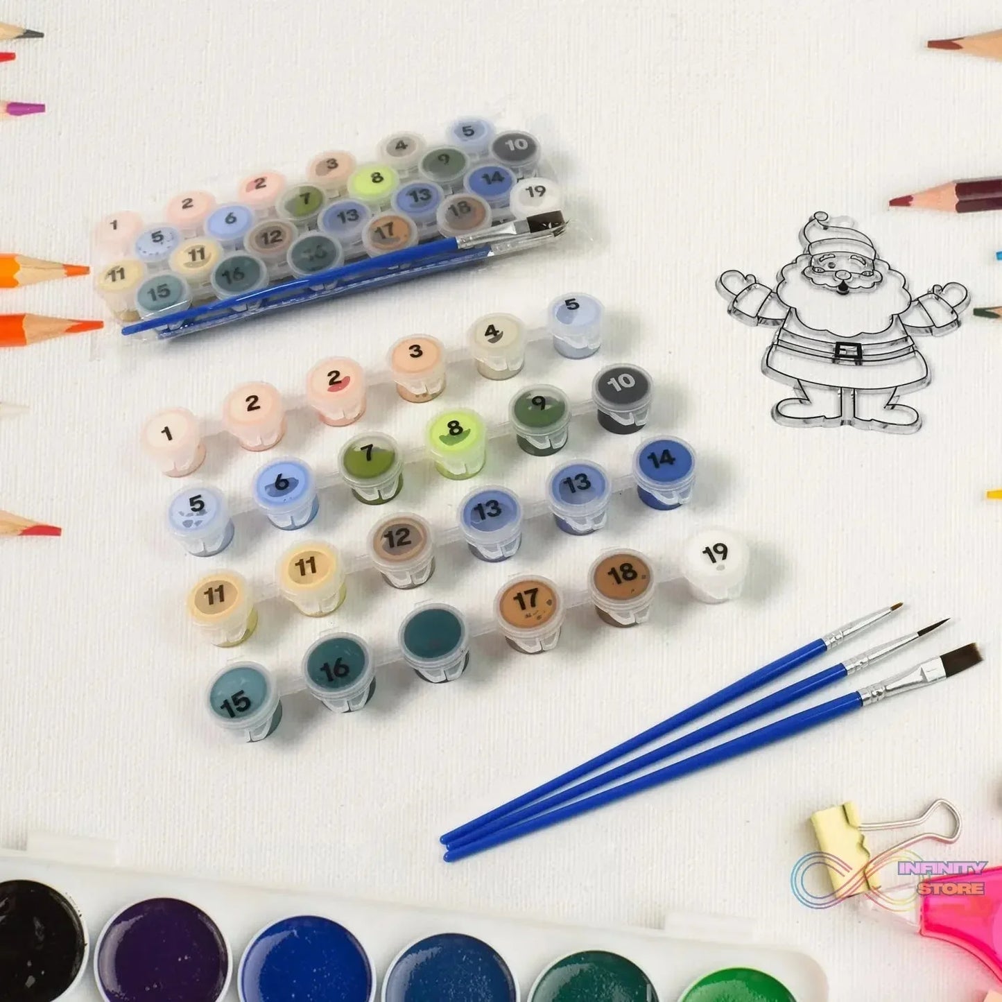 Paint by Number Kits 2 Set 19 Number Color, 6 paint brushes (2 Set) - infinityexculsivestore.com
