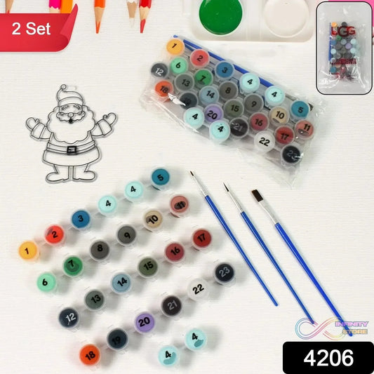 Paint by Number Kits 2 Set 24 Number Color, 6 paint brushes (2 Set) - infinityexculsivestore.com