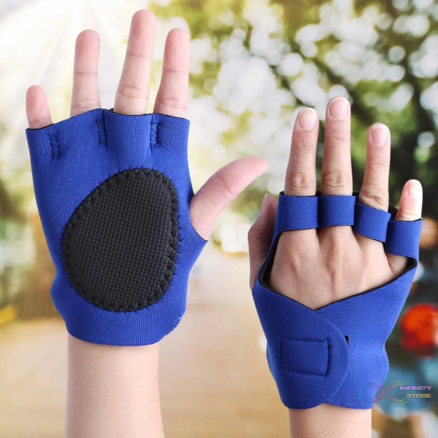 Palm Support Gloves Half Finger Gym Exercise Training Gloves Outdoor (1 Pair / / With Card Packing) - infinityexculsivestore.com