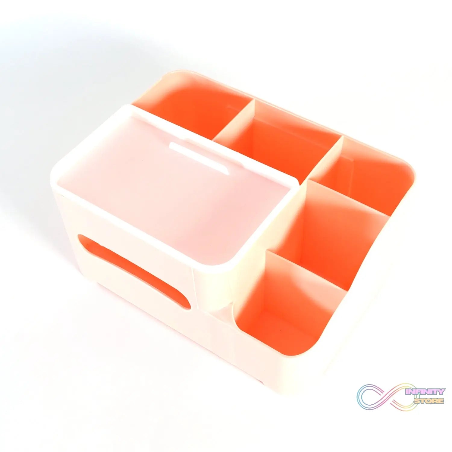 Tissue Paper Storage Holder, Stationery Storage Remote Control, Decorative Pen, Pencil, Napkin, Mobile Phone Multi - Function Desk Storage Organizer for Home and Office (6 Compartment) - infinityexculsivestore.com
