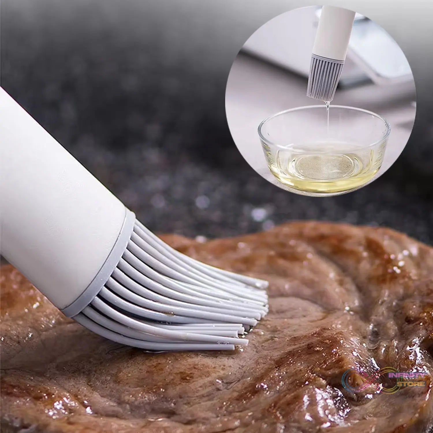 Pastry Brush, Basting Brush BBQ Sauce Marinade Meat Silicone Oil Brush (1 Pc) - infinityexculsivestore.com