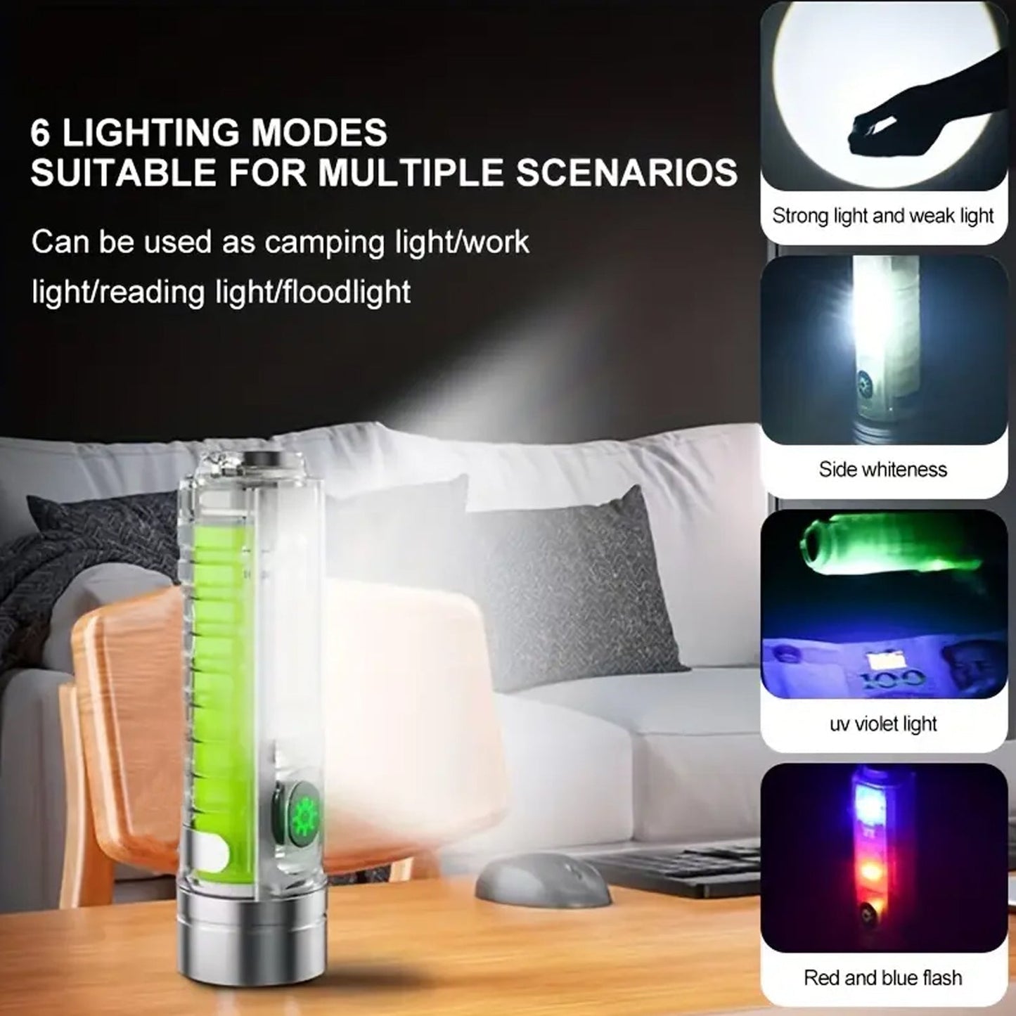Pattern Flashlight USB Flashlight Rechargeable LED Torch Light (1 Pc) - infinityexculsivestore.com