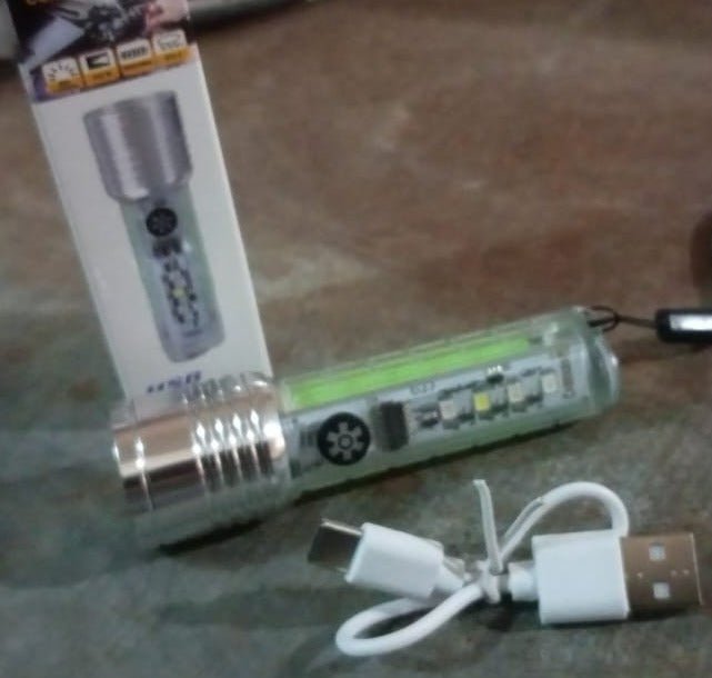 Pattern Flashlight USB Flashlight Rechargeable LED Torch Light (1 Pc) - infinityexculsivestore.com
