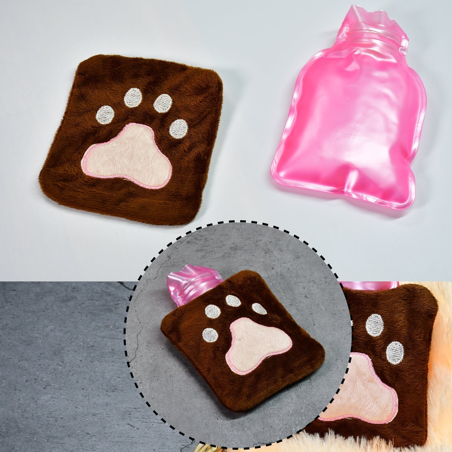 Paw Print Small Hot Water Bag with Cover for Pain Relief - infinityexculsivestore.com
