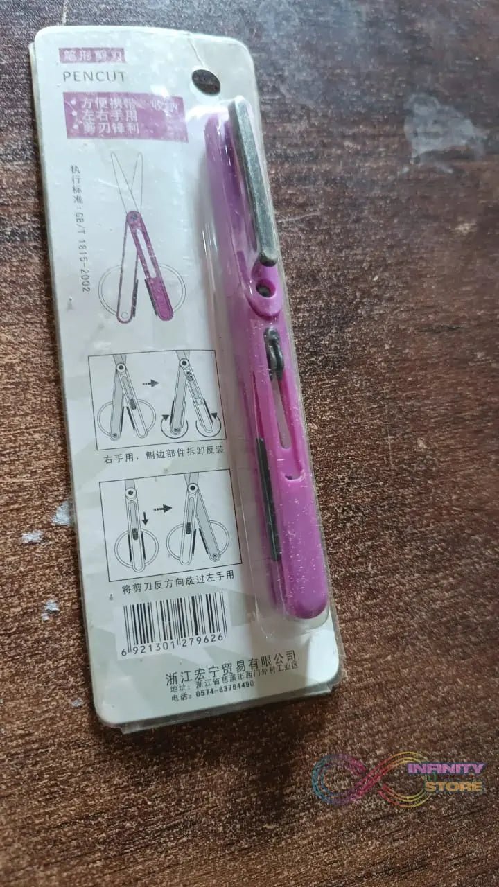 Pen Cut Compact Scissors in Pen Format, Pen - Style Portable Travel Scissors (1 Pc) - infinityexculsivestore.com