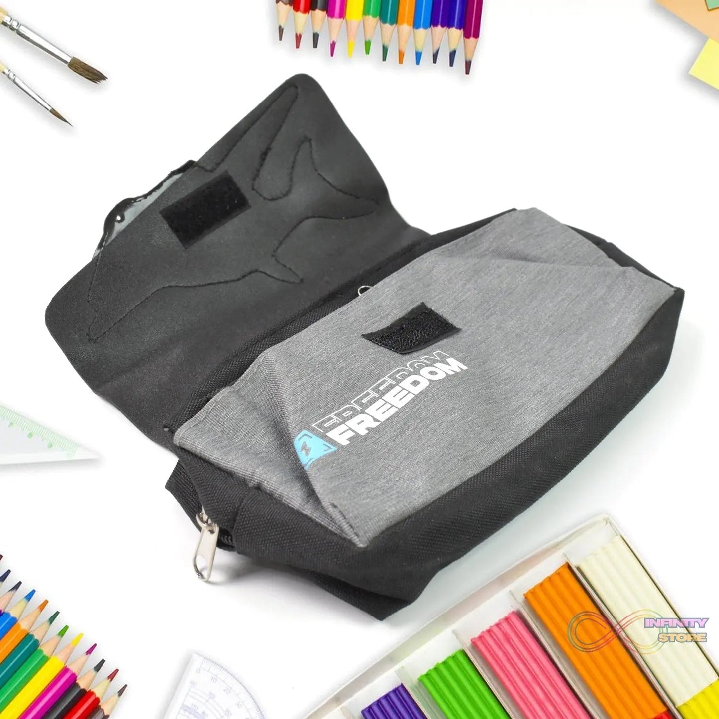 Pencil Pouch With Zipper (1 Pc / 2 Compartment ) - infinityexculsivestore.com