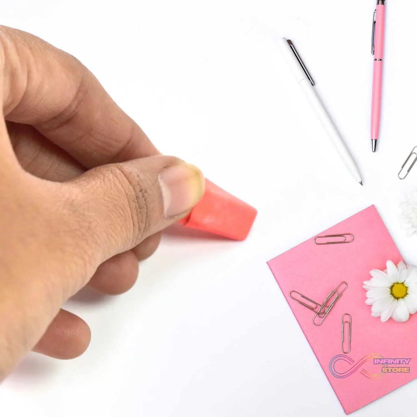 Pencil Top Eraser Rubber Erasers (1 Pc / Mix Colour & Design) - infinityexculsivestore.com
