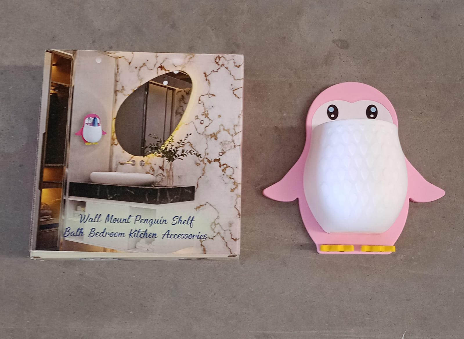 Penguin Storage Box, Adhesive Remote Case, Electric Toothbrushes Holder, Universal Controller Holder, Wall Nightstand, Office Plastic Wall Mount - infinityexculsivestore.com