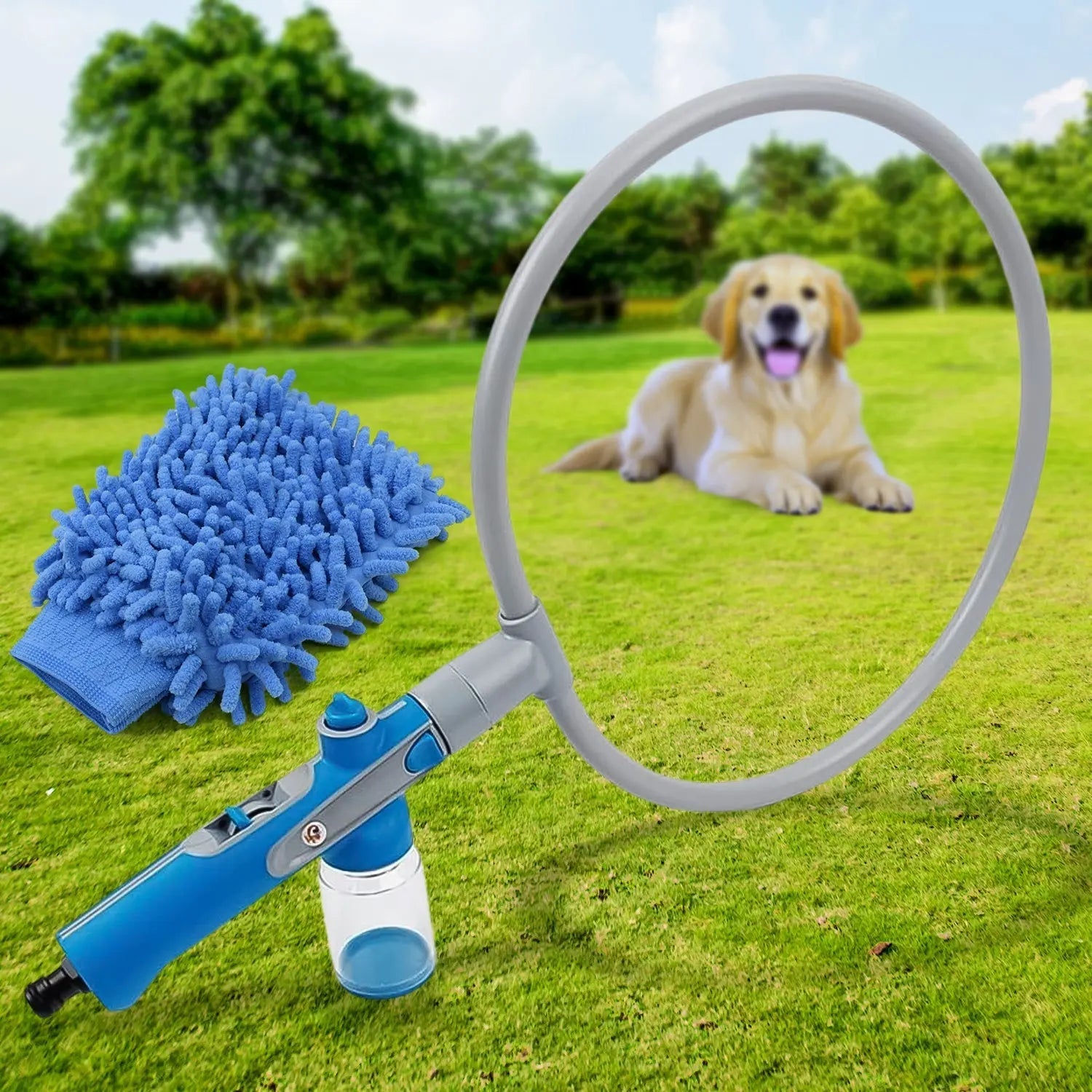 Pet Shower Sprayer, Cat Dog Grooming Bath Massager, With Microfiber Glove (1 Set) - infinityexculsivestore.com