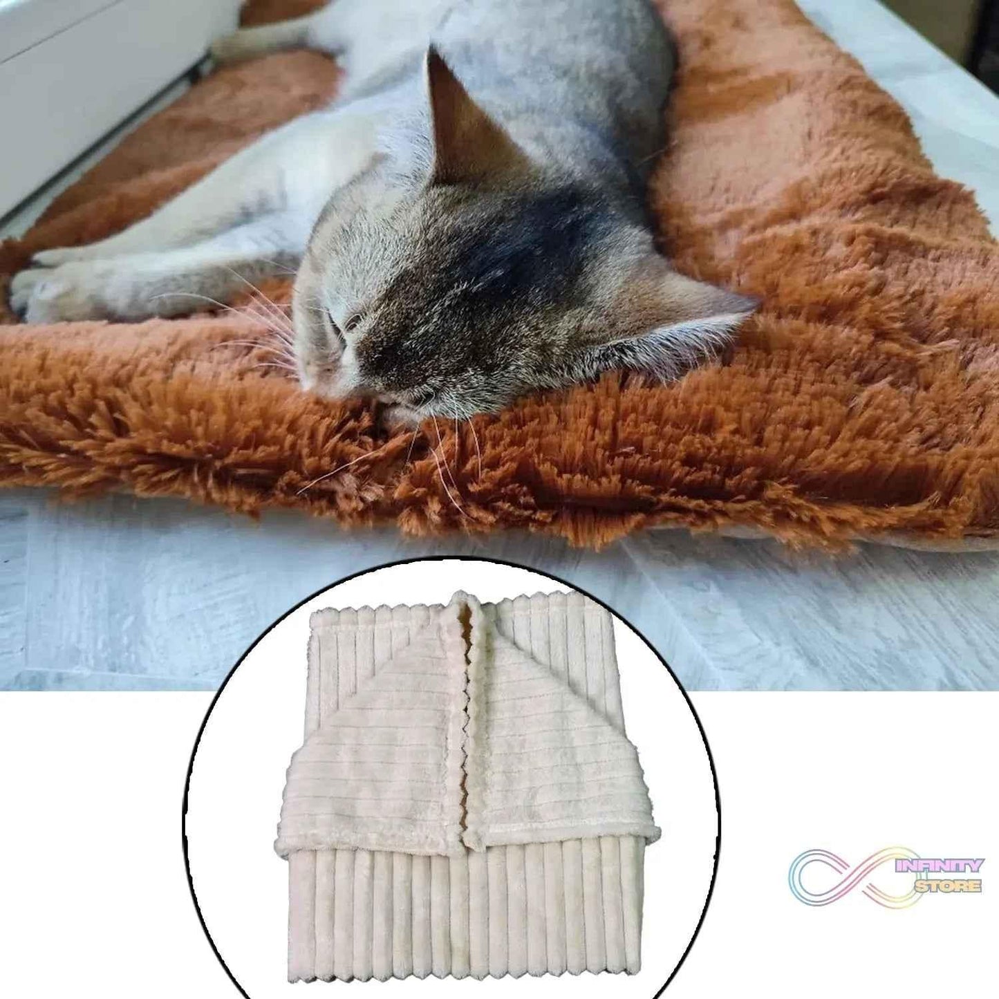 Pet Soft Cat Dog Blanket / Towel Soft Warm Sleep Mat (70×50 Cm / 1 Pc / Mix Color & Design) - infinityexculsivestore.com