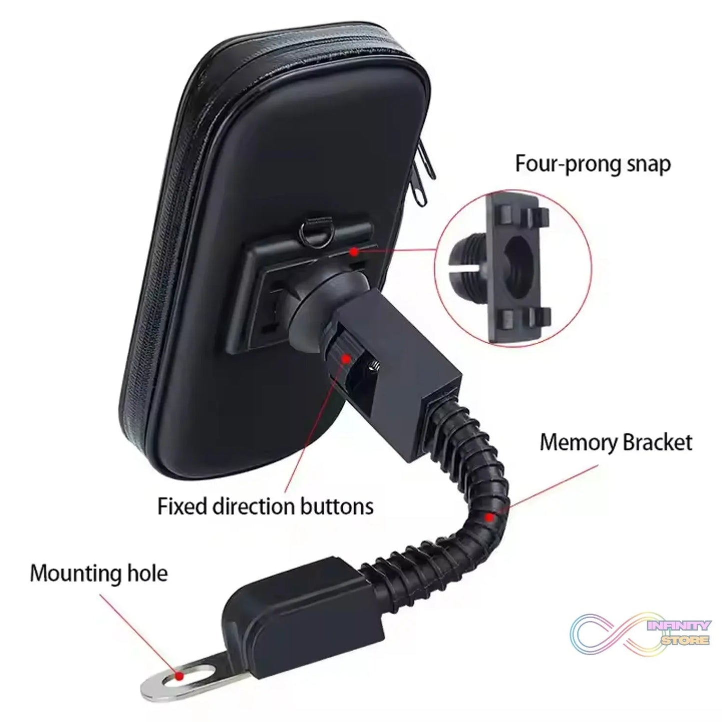 Phone Holder Case Weather Resistant Bike Mount (1 Pc) - infinityexculsivestore.com
