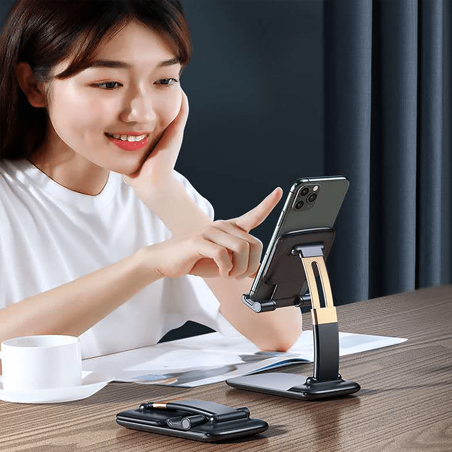 Phone Holder for Table, Foldable Universal Mobile Stand for Desk - infinityexculsivestore.com