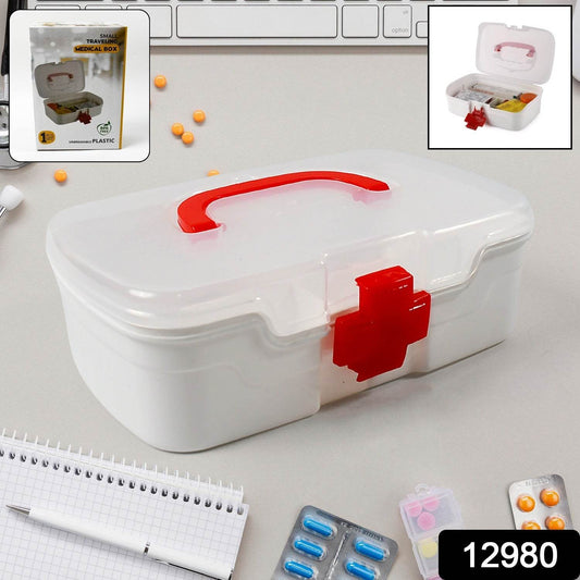 3 Compartment Medical Box, 1 Piece, Indoor Outdoor Medical Utility, Medicine Storage Box, Detachable Tray Medical Box Multi Purpose Regular Medicine, First Aid Box with Handle, Transparent Lid & Color BoxΒ  - infinityexculsivestore.com