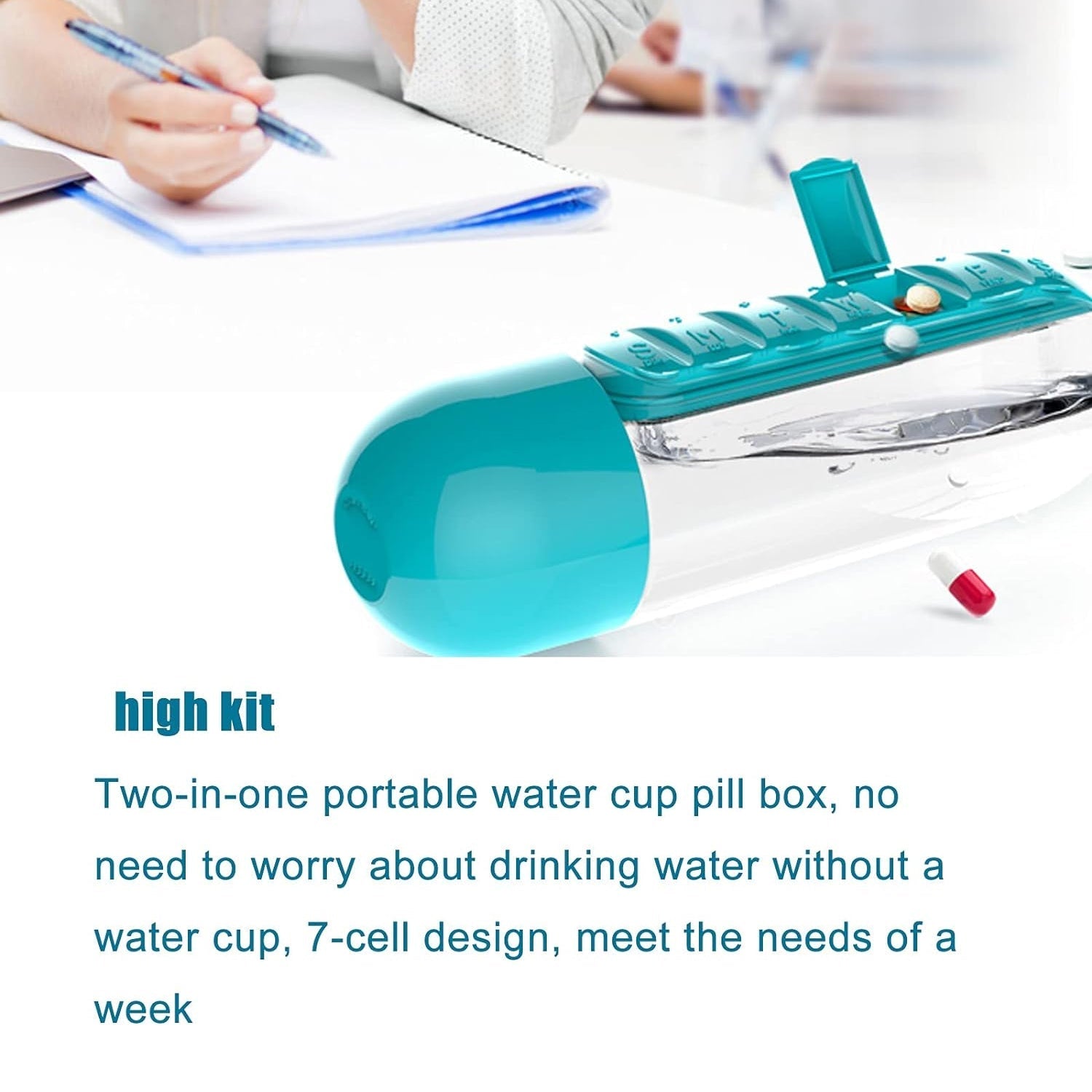 Pill & Vitamin Bottle, Water Bottle Multi Functional Use for Traveling & Outdoor Use Water Bottle, Travelling kit, Summer Special Bottle (600 Ml / Mix Color ) - infinityexculsivestore.com