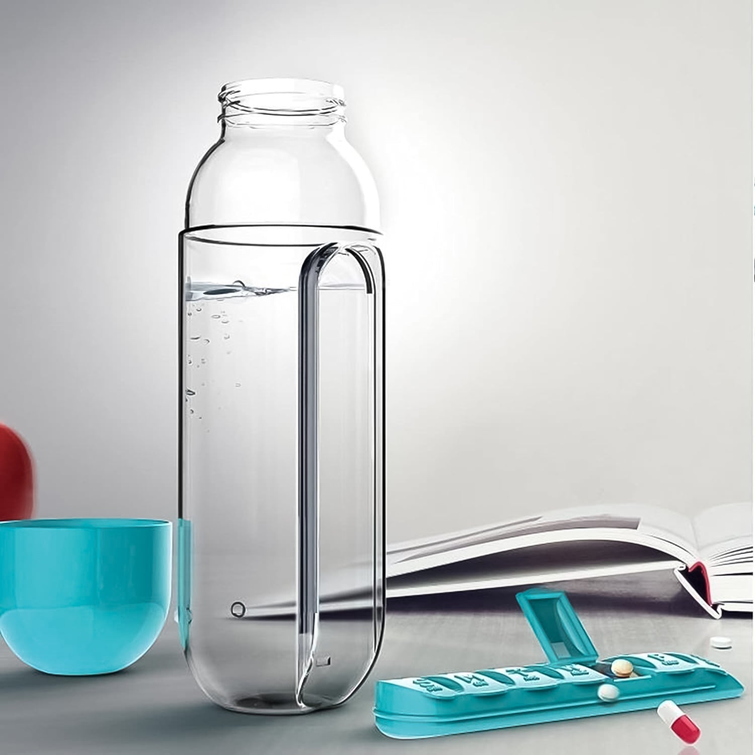 Pill & Vitamin Bottle, Water Bottle Multi Functional Use for Traveling & Outdoor Use Water Bottle, Travelling kit, Summer Special Bottle (600 Ml / Mix Color ) - infinityexculsivestore.com