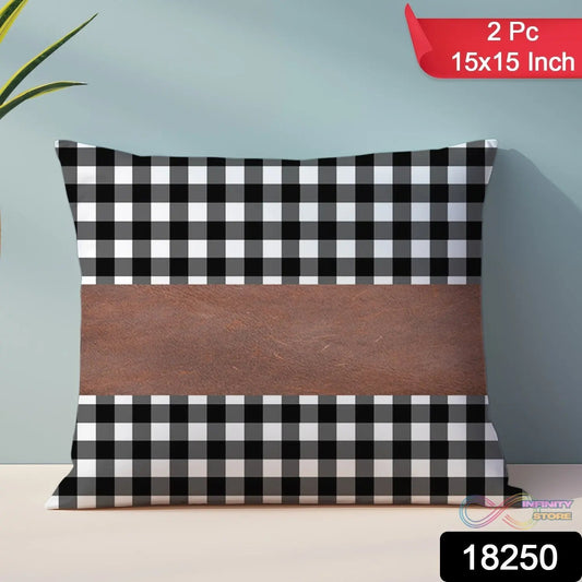 Pillow Covers, Leather & Cotton Cushion Covers (15 Γ 15 Inch / 1 Pair / 2 Pc) - infinityexculsivestore.com