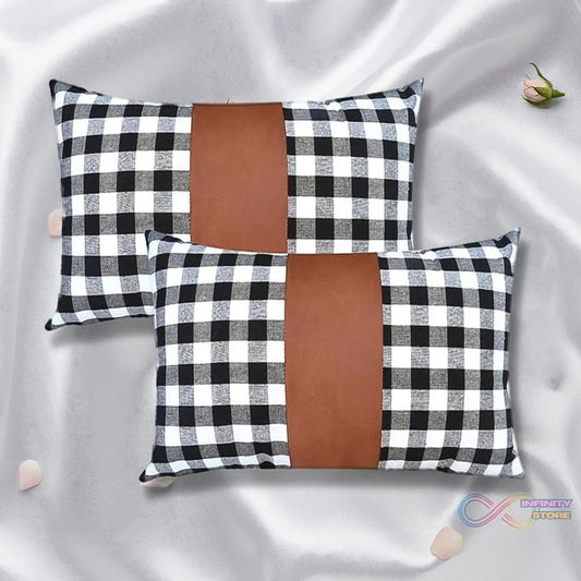 Pillow Covers, Leather & Cotton Cushion Covers (17 Γ 17 Inch / 1 Pair / 2 Pc) - infinityexculsivestore.com