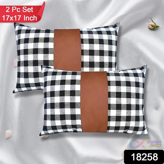 Pillow Covers, Leather & Cotton Cushion Covers (17 Γ 17 Inch / 1 Pair / 2 Pc) - infinityexculsivestore.com