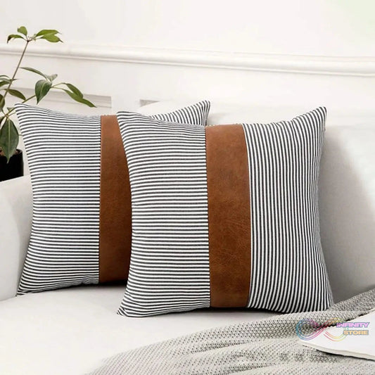 Pillow Covers, leather & cotton Cushion Covers (16 Γ 16 Inch / 1 Pair / 2 Pc) - infinityexculsivestore.com