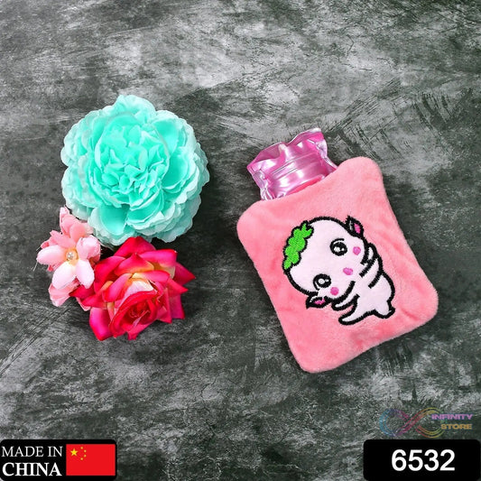 Pink Cartoon Small Hot Water Bag with Cover for Pain Relief - infinityexculsivestore.com