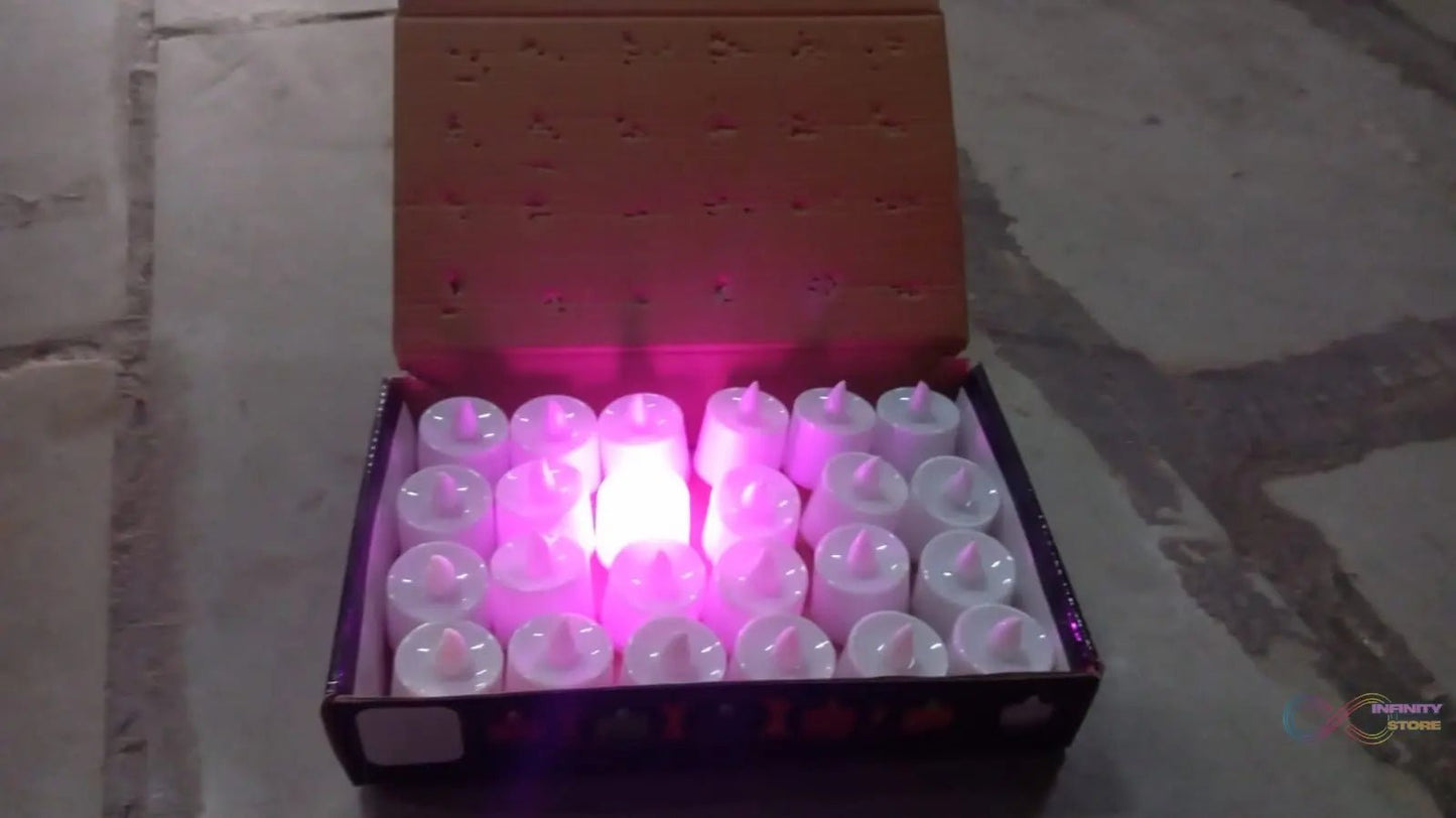 Pink Flameless LED Tealights, Smokeless Plastic Decorative Candles - Led Tea Light Candle For Home Decoration (Pack Of 24) - infinityexculsivestore.com