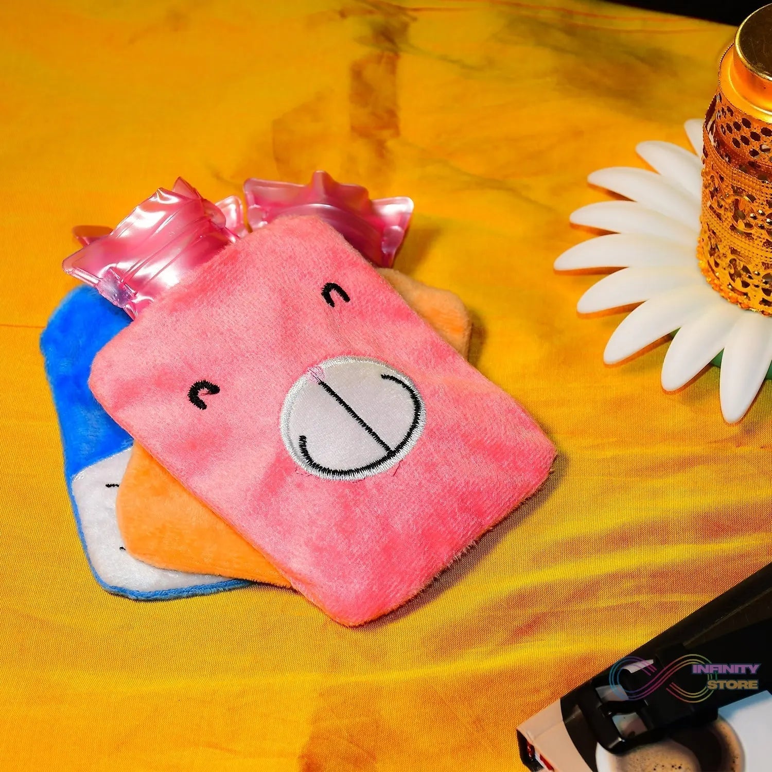 Pink small Hot Water Bag with Cover for Pain Relief, Neck, Shoulder Pain and Hand, Feet Warmer, Menstrual Cramps. - infinityexculsivestore.com