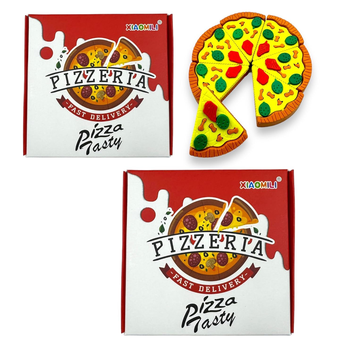 Pizza Erasers for Kids, 3D Slices Pizza Eraser, Cute & Fancy Fast Food Eraser (Set/Pack of 1) - infinityexculsivestore.com