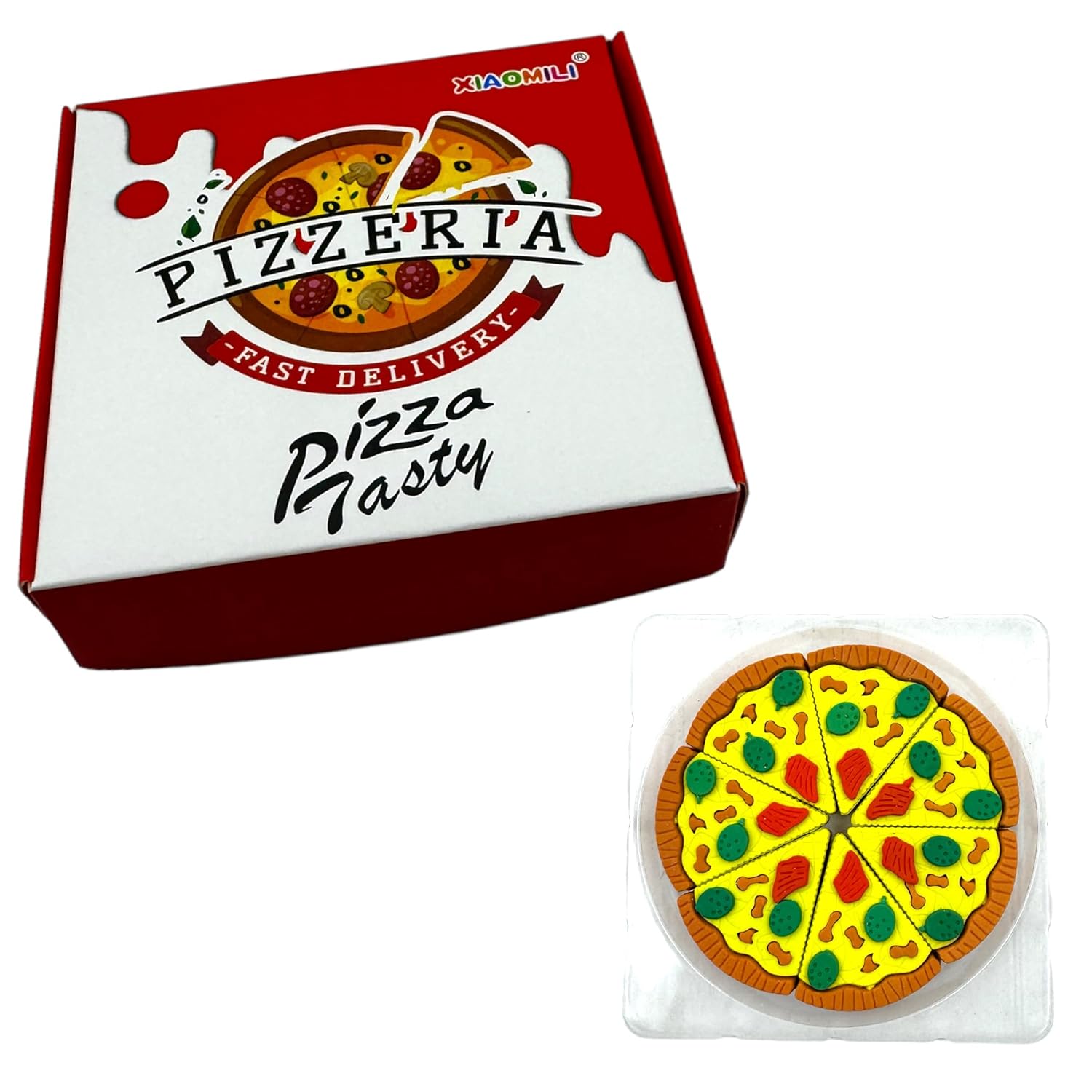 Pizza Erasers for Kids, 3D Slices Pizza Eraser, Cute & Fancy Fast Food Eraser (Set/Pack of 1) - infinityexculsivestore.com