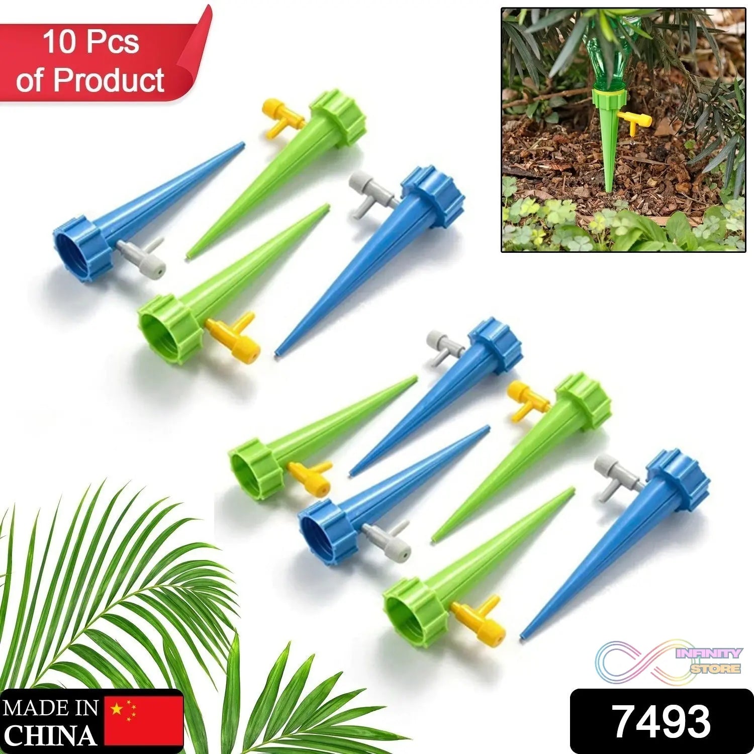Plant Watering Spikes self Watering Spikes Water dripper for Plants, Adjustable Plant Watering Devices with Slow Release Control Valve Switch - infinityexculsivestore.com