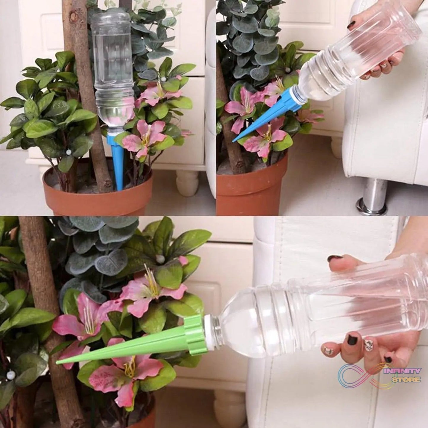 Plant Watering Spikes self Watering Spikes Water dripper for Plants, Adjustable Plant Watering Devices with Slow Release Control Valve Switch - infinityexculsivestore.com