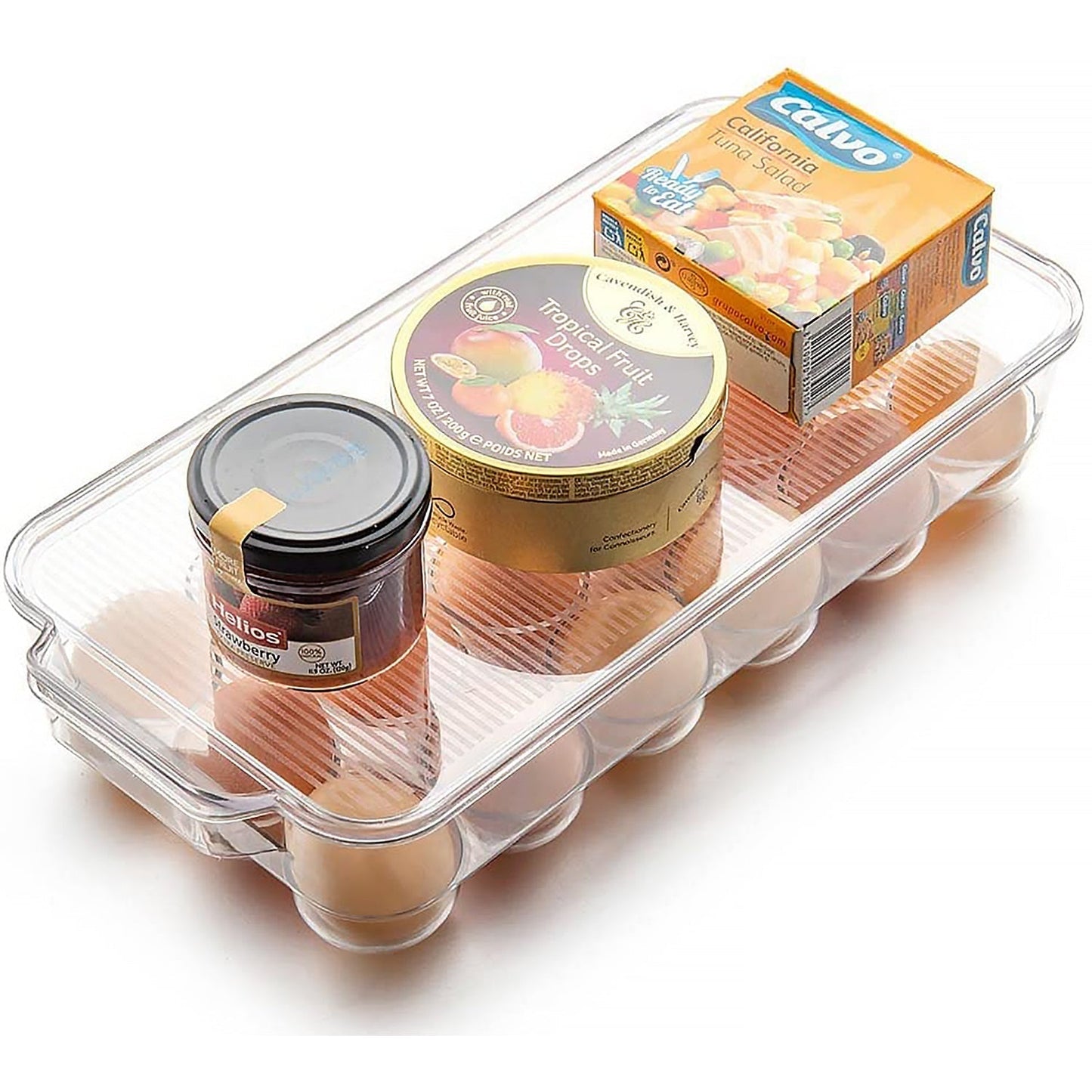 Plastic 18 Cavity Egg Storage Box Or Egg Trays For Refrigerator With Lid & Handles High Quality, Rectangular Egg Tray Box For 18 Egg (1 Pc) - infinityexculsivestore.com