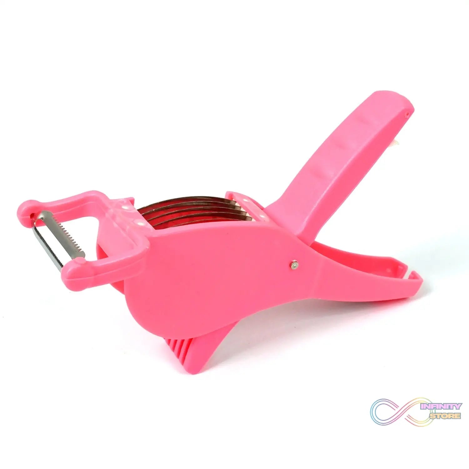Plastic 2 in 1 Vegetable & Fruit Multi Cutter 5 Blade Vegetable Cutter with Peeler (1 Pc / Multicolor) - infinityexculsivestore.com