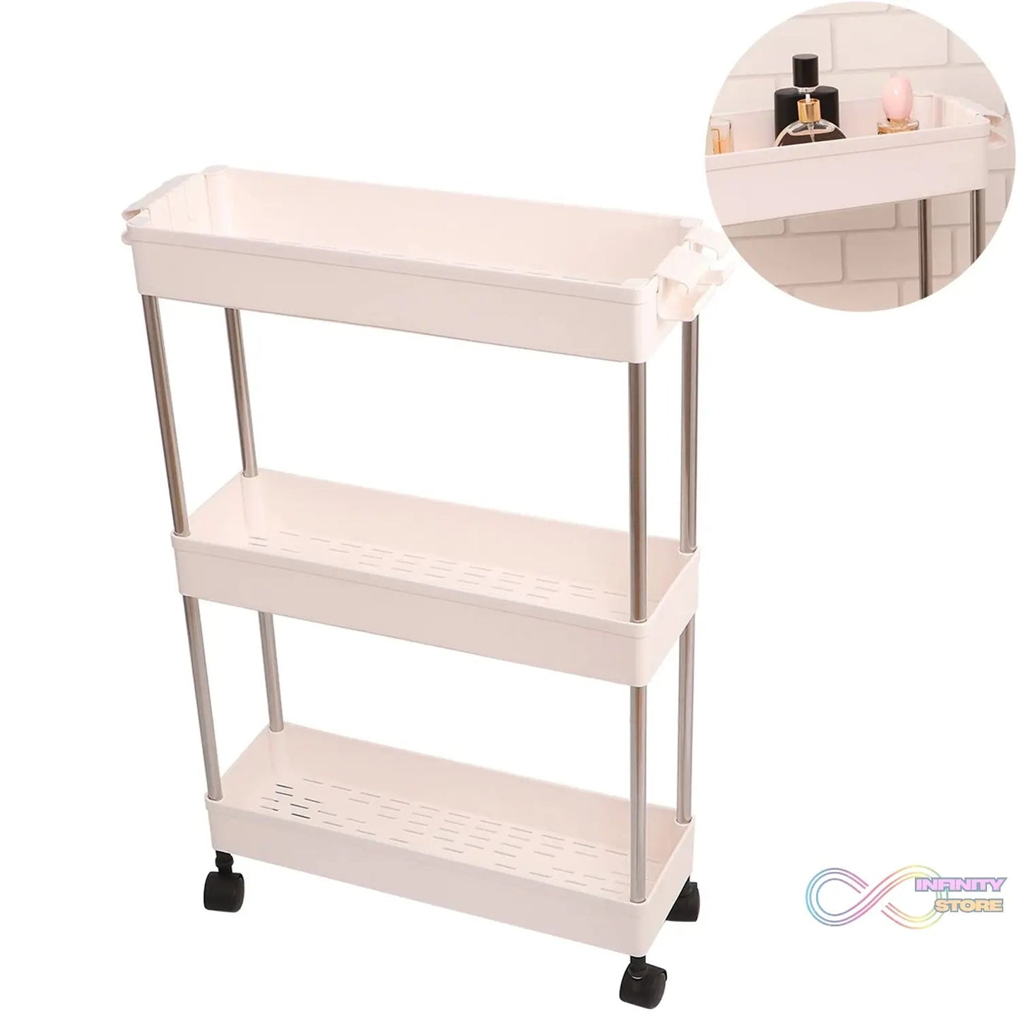 Plastic 4 layer folding trolly Storage Organizer for Kitchen Storage Rack Shelf Trolley Rack with Caster Wheels (4 LAYER) - infinityexculsivestore.com