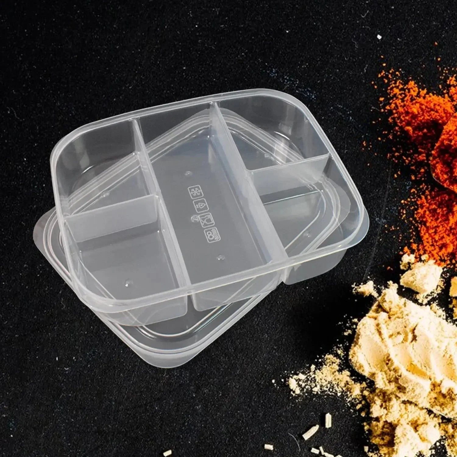 Plastic 5 - Compartment Excellent container Reusable Lunch Box (1 Pc) - infinityexculsivestore.com