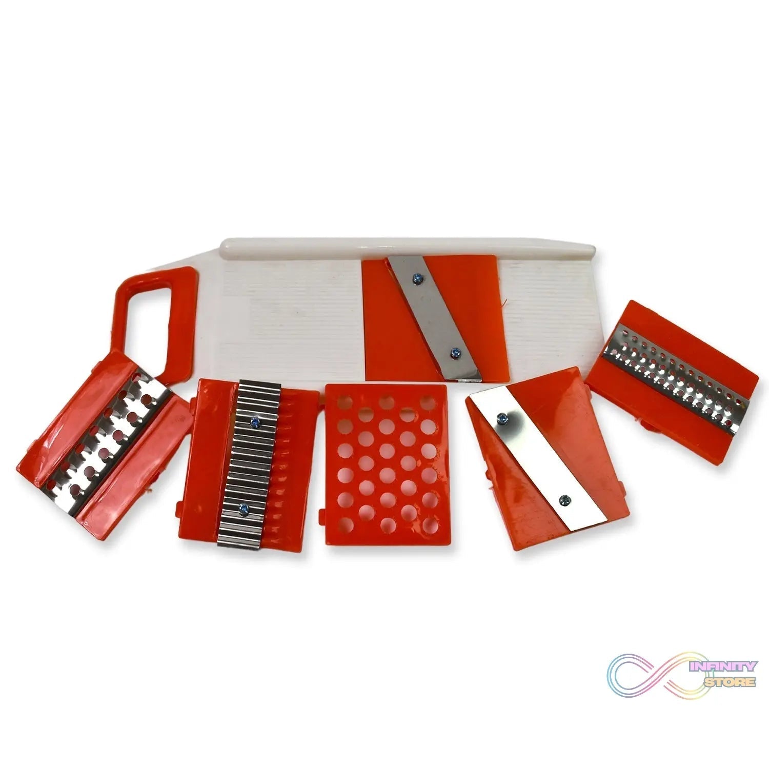 Plastic 6 in 1 Vegetables Slicer, Cutter and Fruit Dicer Grater (1 Set) - infinityexculsivestore.com