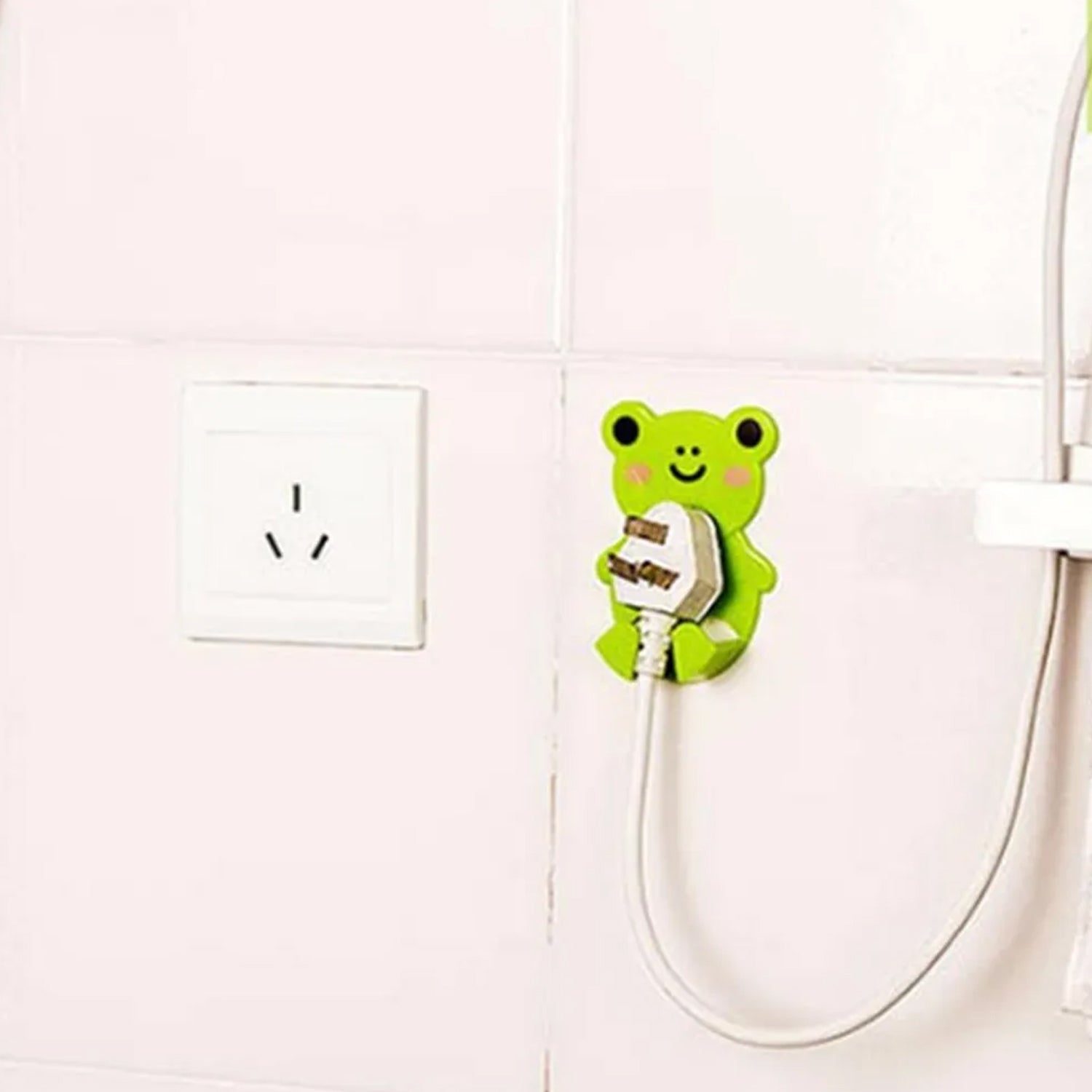 Plastic Adhesive Cable Plug Hook Bathroom Power Plug Socket Holder for office, home and restaurant use 2 pc Set - infinityexculsivestore.com