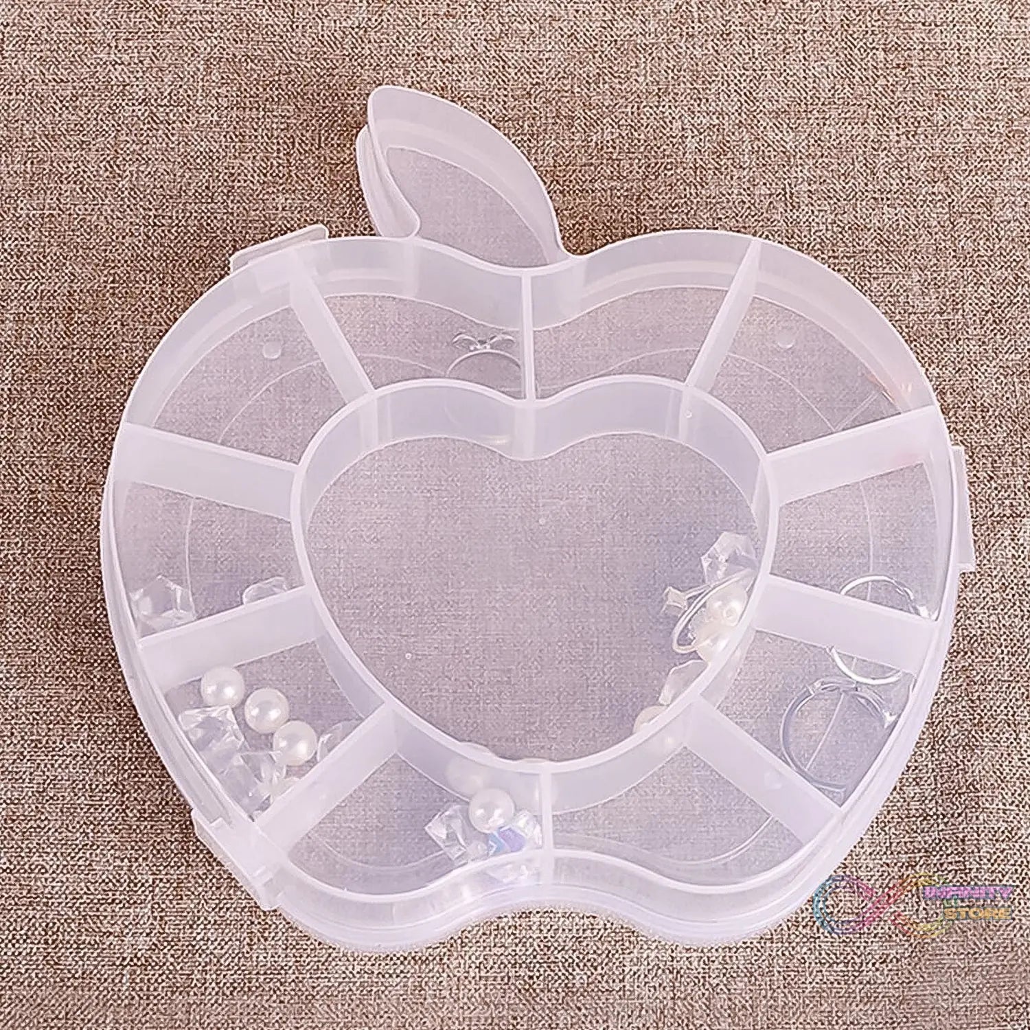 Plastic Apple Shape Jewellery Storage Box (1 Pc) - infinityexculsivestore.com