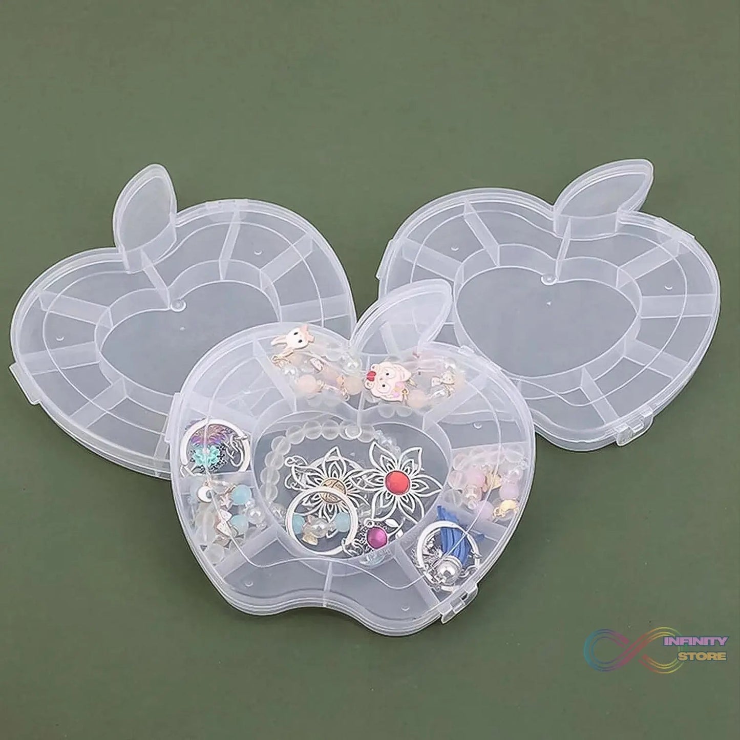 Plastic Apple Shape Jewellery Storage Box (1 Pc) - infinityexculsivestore.com