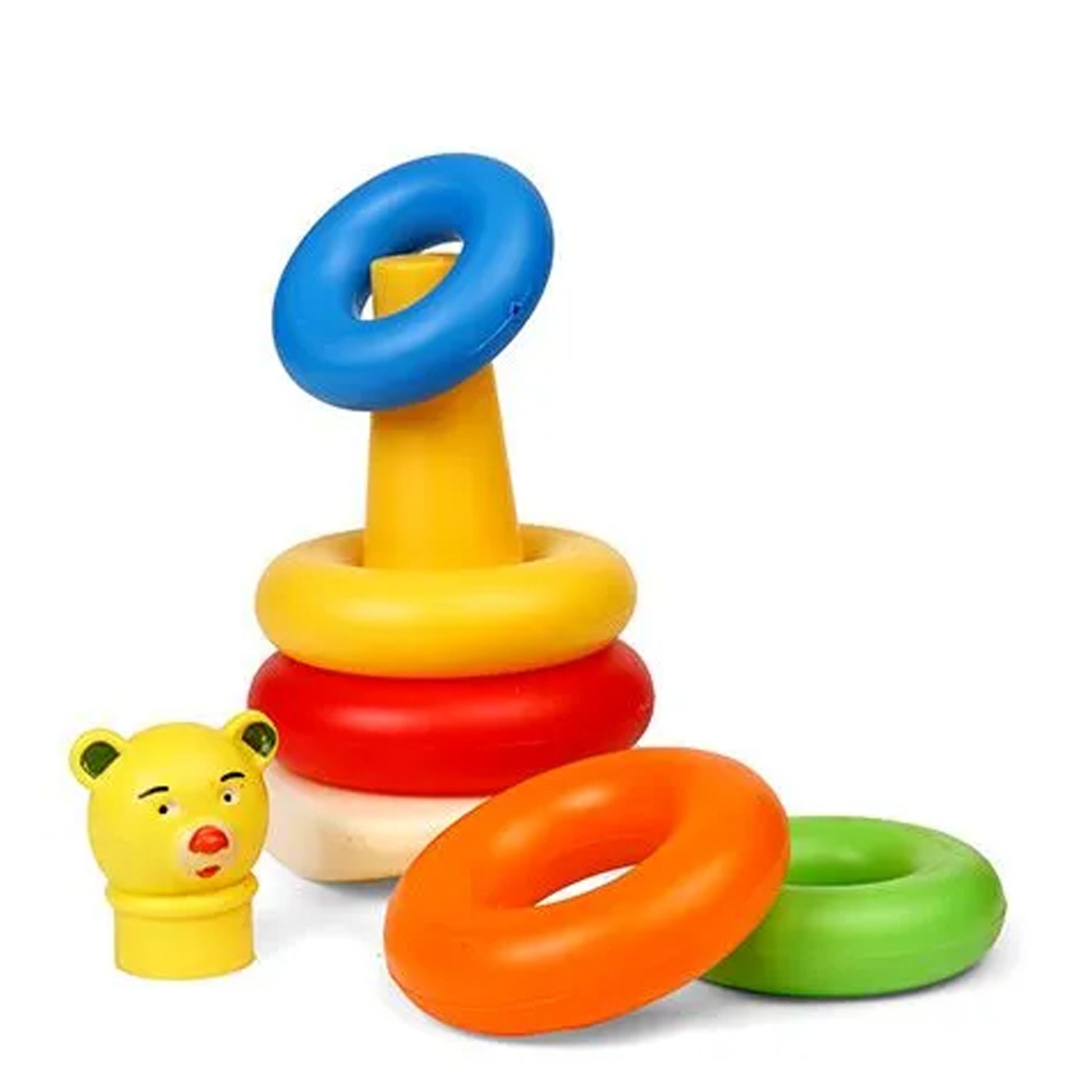 Plastic Baby Kids Teddy Stacking Ring Jumbo Stack Up Educational Toy 5pc - infinityexculsivestore.com