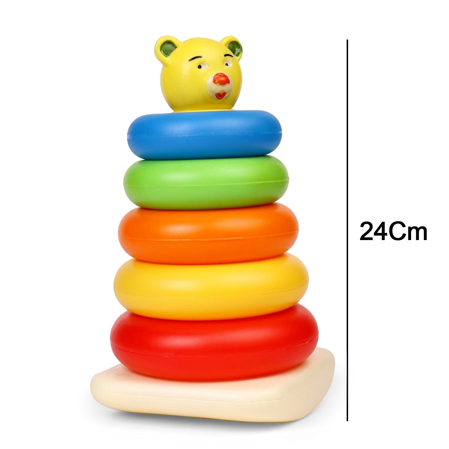Plastic Baby Kids Teddy Stacking Ring Jumbo Stack Up Educational Toy 5pc - infinityexculsivestore.com