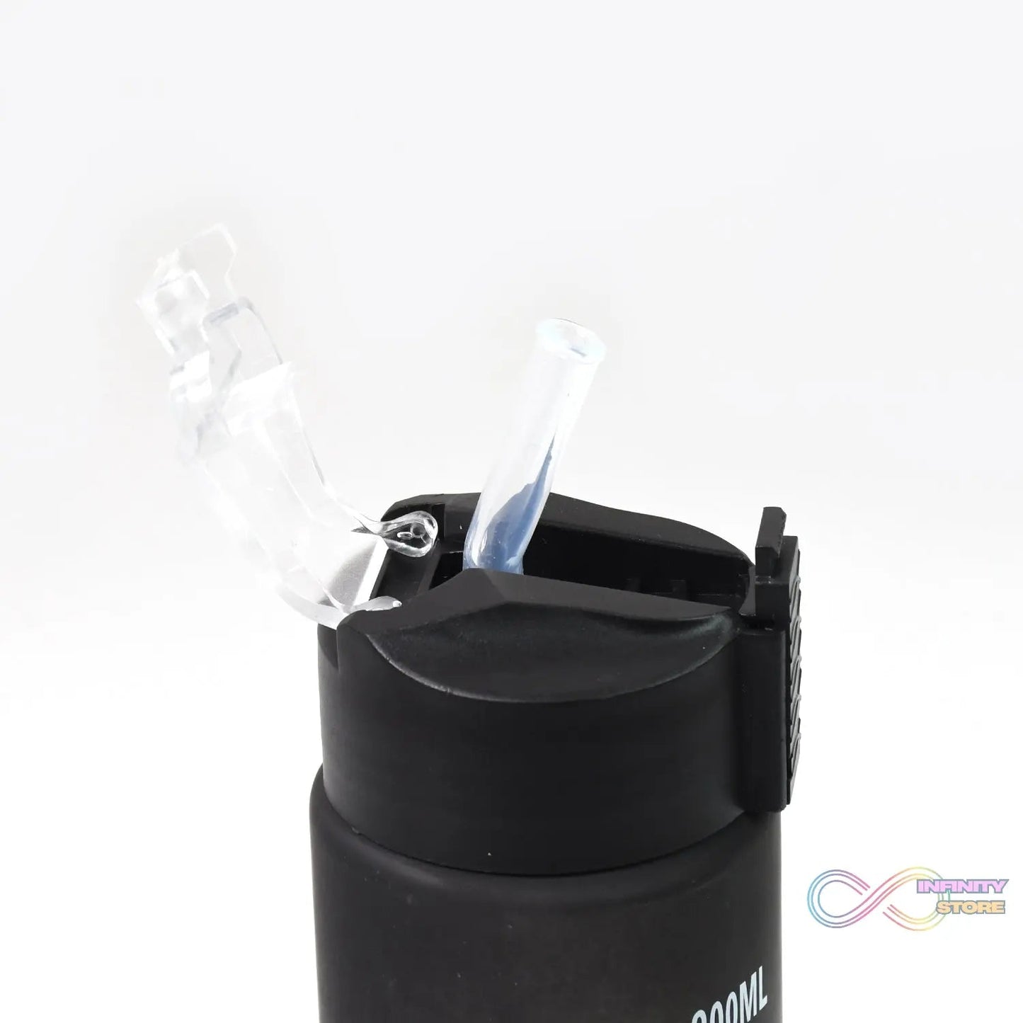 Plastic Black Motivational Water Bottle with Straw (900 ML) - infinityexculsivestore.com